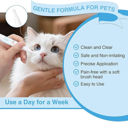 Tear Stain Remover for Dogs & Cats, Natural Gentle Pet Tear Stain Clean Pen,Effectively Cleans Tear Stains, Eye Discharge & Debris, Pefect for White Dogs