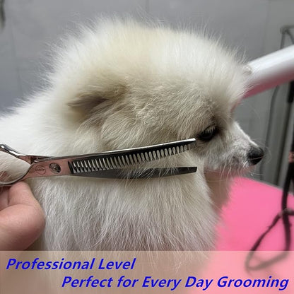 HASHIMOTO Curved Chunkers Shears Dog Grooming,Cat Curved Scissors,33 teeth,7.0 Inch,65% Thinning Rate,Light Weight. Special Designed for Pet Groomers or Family DIY Use.