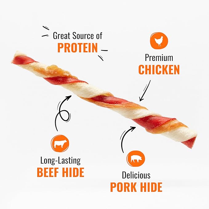 Good 'N' Fun Triple Flavor Twist Rawhide Treats For Dogs, 22 count (7 pack)