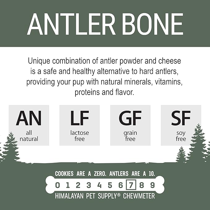 Antler and Himalayan Cheese Dog Chew | Long Lasting, Stain Free, Protein Rich, Low Odor | 100% Natural, Healthy & Safe | No Lactose, Gluten Or Grains | Antler Bone | for Dogs 45 Lbs & Smaller