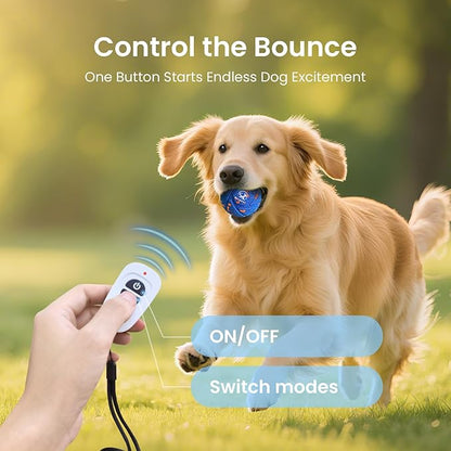 Smart Interactive Dog Toy Ball - Auto Bouncing & Rolling, Chew-Resistant E-TPU Material, 3 Interactive Modes, IPX7 Waterproof, Smart Chase Pet Toy Ball for Medium and Large Dogs (Blue)