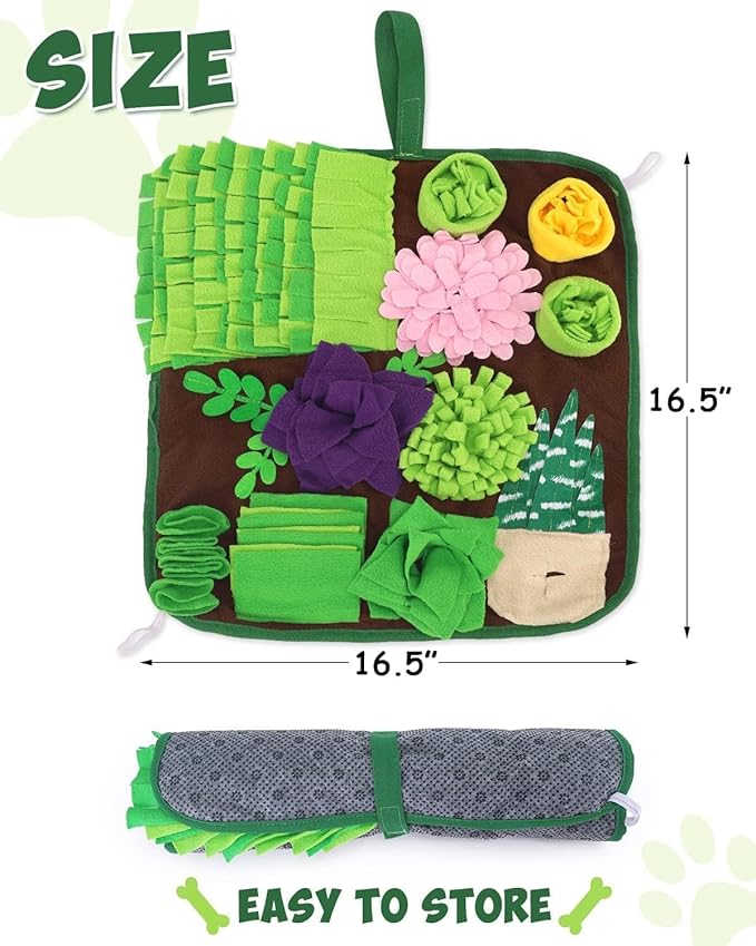 CiyvoLyeen Snuffle Mat for Dogs and Cats Succulent Small Pets Treat Toy Dog Enrichment Toys Dog Puzzle Slow Eating Mat Foraging Mat for Rabbit Pig Stress Relief Puppy Birthday Gift for Pet