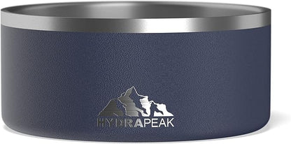 Hydrapeak Dog Bowl; Non Slip Stainless Steel; Water and Food Dish; Large Sized and Small Dogs; 32oz 64oz; Multiple Sizes | 8 Cup | Navy
