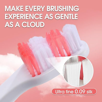 Dog Toothbrush – Newly Upgraded Dual-Head Design with 60° Wavy Bristles – Gently Surrounds Teeth for Deep Cleaning and Plaque Removal – Non-Slip Handle, Ideal for Daily Pet Dental Care (Red, 2-Pack)