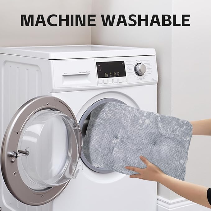 CLKHOWL Washable Dog Bed Plush Dog Crate Beds for Large, Medium, Small Size Dogs, Anti-Slip Soft Comfy Pet Kennel Pad, Fits Crate Mat and Cat Bed Mat (Grey, 31.49x21.65 inch)