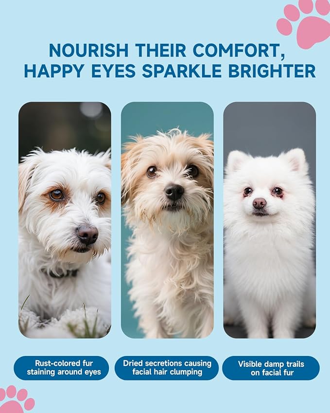 Dog Tear Stain Supplement - Tear Stain Remover for Dogs, Eye Vision & Immune Support, Lutein,Chamomile, Vitamin, Probiotic,100g, Chicken Flavor, Tear Stain Supplement for White Dog