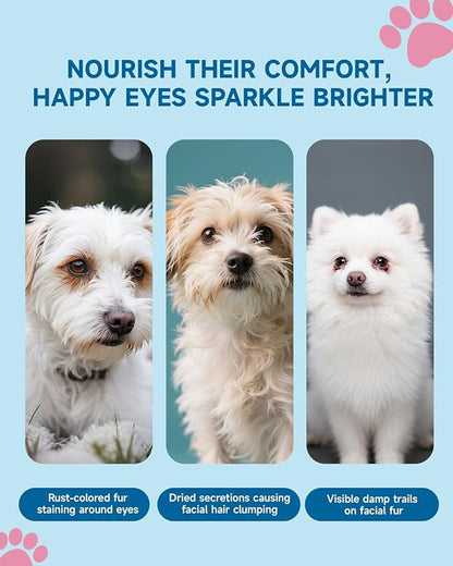 Dog Tear Stain Supplement - Tear Stain Remover for Dogs, Eye Vision & Immune Support, Lutein,Chamomile, Vitamin, Probiotic,100g, Chicken Flavor, Tear Stain Supplement for White Dog