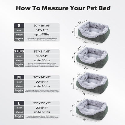 INVENHO Small Dog Bed Washable Orthopedic Calming Warming Durable Pet Bed with Anti-Slip Bottom
