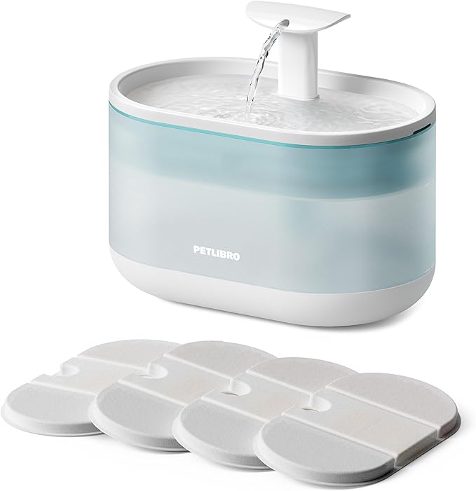 PETLIBRO Cat Water Fountain Ultra Quiet with Two Flow Modes, Large-Size Filter Capsule Pet Water Fountain, 71oz/2.1L Visible Water Level Dog Water Dispenser for Cats & Dogs