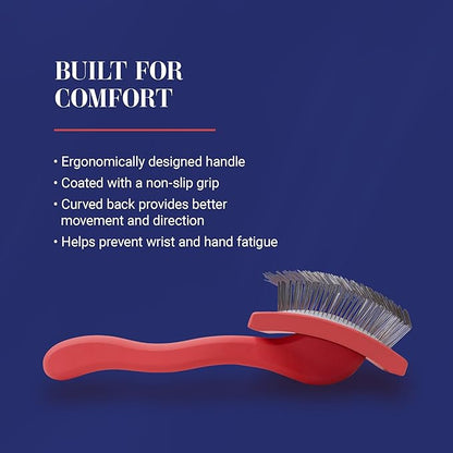 Chris Christensen Baby G Dog Slicker Brush for Dogs (Goldendoodles, Labradoodles, Poodles), Groom Like a Professional, Fluff Detangle Style, Saves Time Energy, Coral, Small