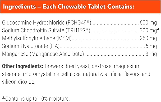 Nutramax Cosequin for Dogs Joint Health Supplement, Contains Glucosamine for Dogs, Plus Chondroitin, MSM and HA, Supports Healthy Joints, Chewable Tablets, 150 Count