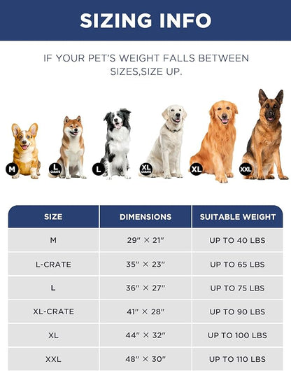 Joydeco Low Profile Dog Crate Mat Reversible Bed Pad, Washable Dog Pad Mat with Ultra Soft Fleece, Compact Design Kennel Beds Mats for Extra Large Jumbo Medium Small Pets, 48" x 30" Gray