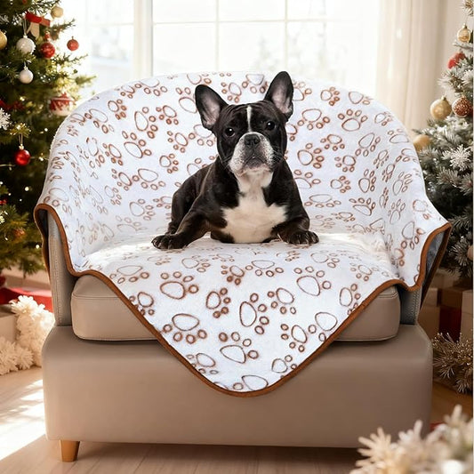 Stuffed Brown Soft Dog Blanket for French Bulldog Gifts, 32x40 inches, Premium Brown Flannel Fleece Blanket, Newborn Puppy Kitten Boy Essentials