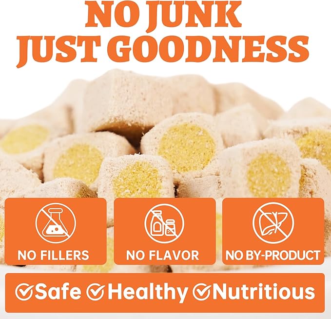 Wellix Salmon Oil Freeze Dried Treats for Cats&Dogs - Skin&Coat Chews with Taurine,Omega 3 for Cat - Crunchy Healthy Snacks for Indoor Training - Chicken&Fish Oil Flavor 3.53oz