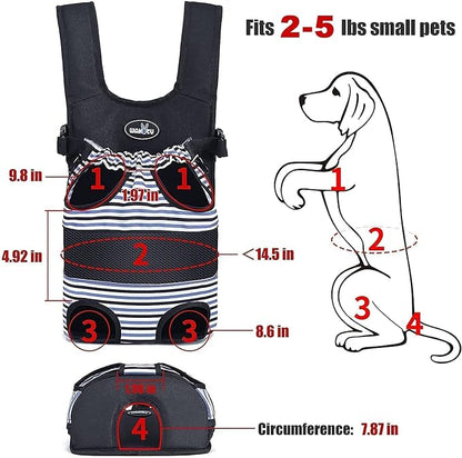 Pet Carrier Backpack, Pet Front Dog Carrier Backpacks, Adjustable Pet Front Cat Dog Carrier Backpack Travel Bag, Legs Out, Easy-Fit for Traveling Hiking Camping for Small Cats Dogs