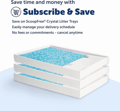 PetSafe ScoopFree Crystal Pro Legacy Self-Cleaning Automatic Litter Box - Uncovered Motion-Sensing Cat Box with Integrated Health Counter - Includes 1 Disposable Crystal Litter Tray