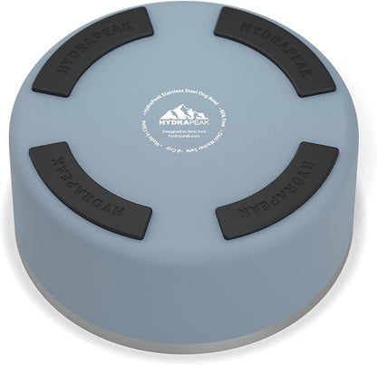 Hydrapeak Dog Bowl; Non Slip Stainless Steel; Water and Food Dish; Large Sized and Small Dogs; 32oz 64oz; Multiple Sizes | 8 Cup | Storm