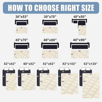 Smiry Waterproof Dog Bed Cover Blanket 30x70, Soft Reversible Pet Blanket, Washable Leakproof Cats Dogs Couch Cover for Sofa, Couch, Furniture, Lattice, Beige/Beige