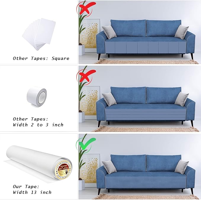 Anti Cat Scratch Furniture Protector, Thicken Couch Cover, Transparent Sticky Couch Protector for Cats and Dogs, Anti Cat Scratch Protector for Furniture Couch Door (13" X14FT)