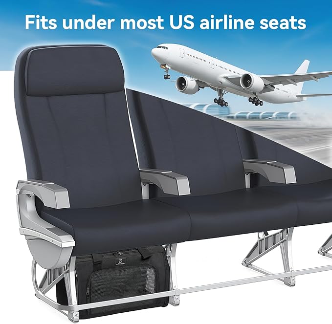 A4Pet Pet Carrier Airline Approved, Soft-Sided Carrier for Small Cats and Puppy, 17x11x11 Inches