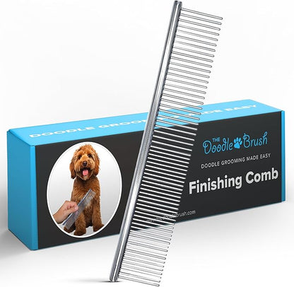 Dog Combs for Grooming Matting, Finishing Metal Comb For Dogs, Large Stainless Steel Doodle Grooming, Tackles Mat & Tangles for Poodles, Labradoodle, Cockapoo Pet Christmas Gifts