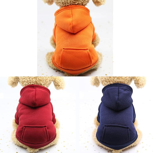 TAPBULL Dog Dresses, Fashionable Pet Dog Sweatshirt Clothes in Dark Colors, Cute Cat Birthday Dress Outfit (Red/Blue/Orange 3-Pack), XX-Large