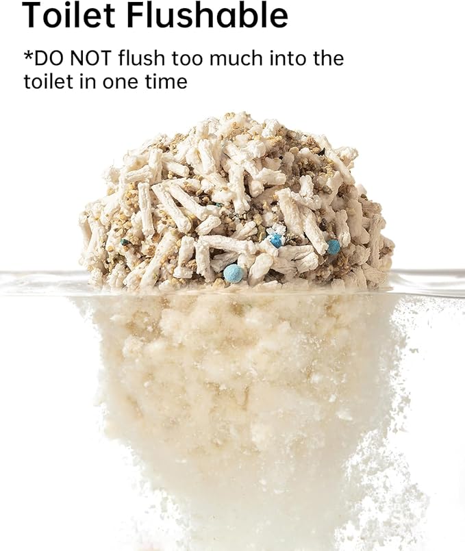 Mixed 5-in-1 Clumping Cat Litter 15.8 lb, Odor Control and Rapid Clumping, Water Absorbent and Flushable, Dust-Free, Multi-Cat, Bentonite Tofu Cat Litter, Original, 7.9lb/Bag