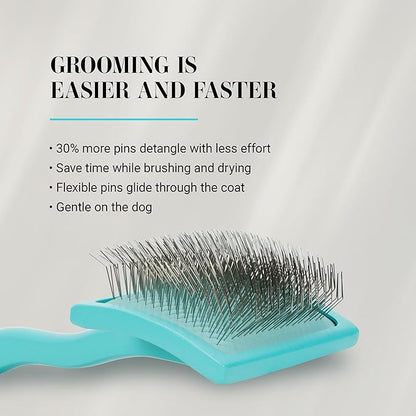 Chris Christensen Big G Dog Slicker Brush for Dogs (Goldendoodles, Labradoodles, Poodles), Groom Like a Professional, Fluff Detangle Style, Saves Time Energy, Teal, Large