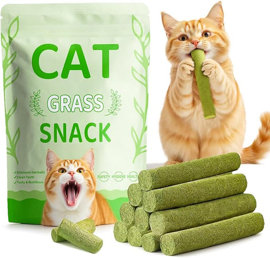 Cats Treat 17Pack 100g Cat Grass Teething Stick for Hairball Removal Kitten Toy Freeze Dried Catnip Toys Chew Dental Food for Indoor Kitty Lickable Edible Snack