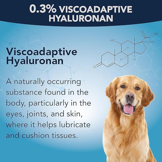 NOVEHA Pet Gel Eye Drops with 0.3% Viscoadaptive Hyaluronan | Eye Solution for Severe Dry Eyes - Long Lasting Hydration, Reduces Nuisance, Swelling & Dryness - Eye Lube for Dog and Cats (2PK - 2x10mL)