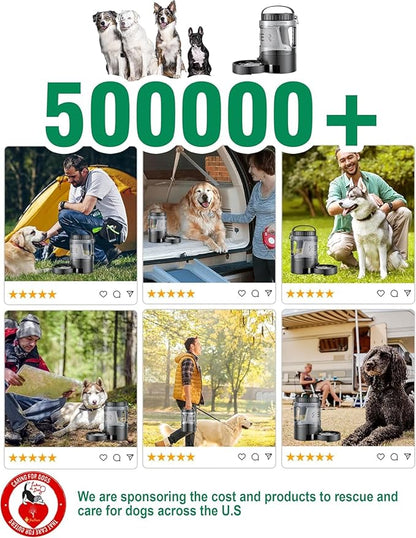 Dog Water Bottle Portable Bowls - 95oz Large Travel Water Bowl Dispenser for Dogs, Pet Camping Beach Essentials Traveling Car Park Accessories, Leak Proof Pet Drinking Dispenser for On The Go, Black