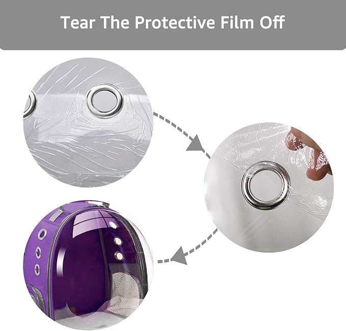 Cat Backpack Carrier Bubble Carrying Bag, Small Dog Backpack Carrier for Small Medium Dogs Cats, Space Capsule Pet Carrier Dog Hiking Backpack, Airline Approved Travel Carrier - Purple