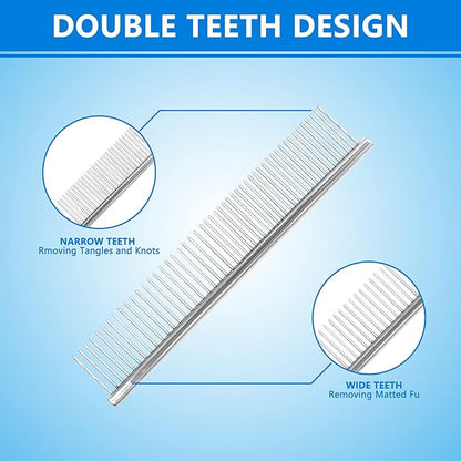 Stainless Steel Pet Dog Grooming (Silver Comb)