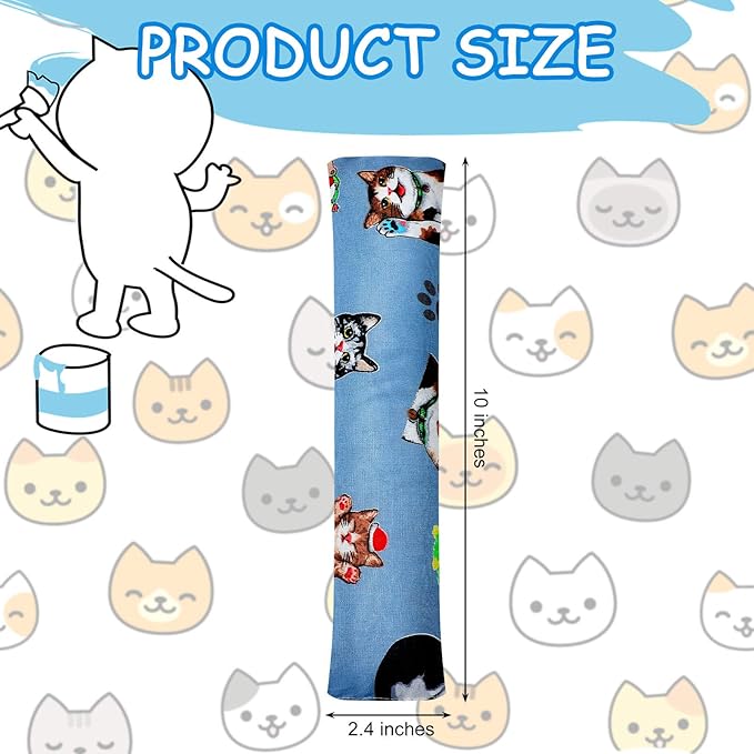 Skylety 4 Pieces Cat Kicker Toys 10 Inch Catnip Cat Toys Interactive Kitten Kick Sticks for with Cute Patterns and Catnip for Bored Indoor Pet
