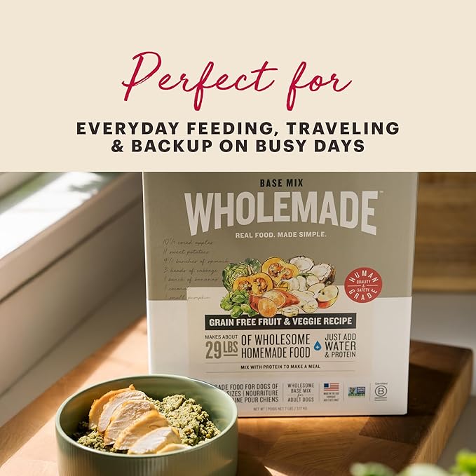 The Honest Kitchen Human Grade Wholemade™ Dehydrated Grain Free Fruit & Veggie Base Mix Dog Food (Just Add Protein), 3 lb Box