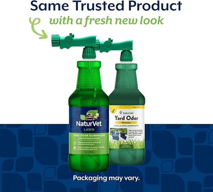 NaturVet – Yard Odor Eliminator – Eliminate Stool and Urine Odors from Lawn and Yard – Designed for Use on Grass, Plants, Patios, Gravel, Concrete & More – 31.6 oz Ready-to-Use with Nozzle