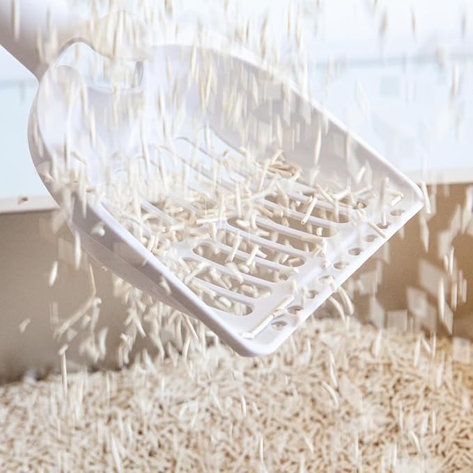 2 Pack Large Cat Litter Scoop Set with Bee-Shaped Wand Toy Refill, Heavy Duty Cat Scooper for Litter Box with 7mm Wide Large Holes, Long Handle & Hanging Hook, Kitty Litter Box Cleaning Tool