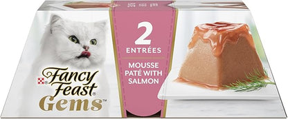 Fancy Feast Gems Pate Cat Food Mousse With Salmon and a Halo of Savory Gravy Cat Food - (Pack of 8) 4 oz. Boxes