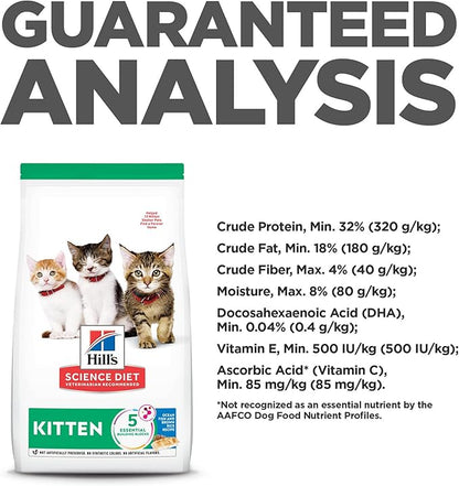 Hill's Science Diet Kitten, Kitten Premium Nutrition, Dry Cat Food, Ocean Fish & Brown Rice, 3.5 lb Bag