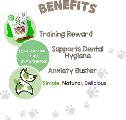 Nature Gnaws USA Steer Sticks for Dogs 5-7" (8oz) - Mixed Thickness - Long Lasting for Aggressive Chewers and Large Dogs - Natural Beef Bully Dog Chew Bones (Pack of 2)