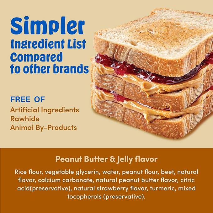 N-Bone Mega-Bone Long-Lasting Dog Chew Peanut Butter & Jelly Flavor, 6 Count, 16.8oz