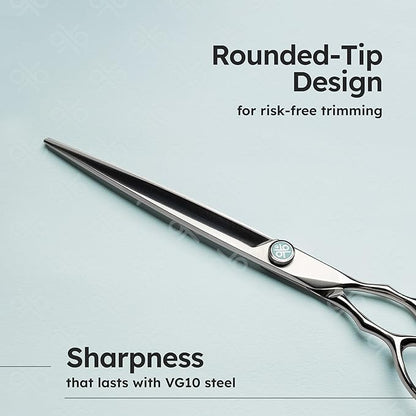 8” Dog Grooming Scissors｜VG10 Japanese Steel Professional Pet Grooming Shears for Cats & Dogs｜Clean Cut & Precise Trimming｜Lightweight Ergonomic Handcrafted Design｜K9 Shears
