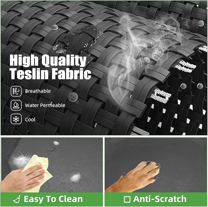 Simple Trending Raised Bed for Extra Large Dog, Waterproof XL Pet Cot, Breathable Big Bed Load 400lb, Black