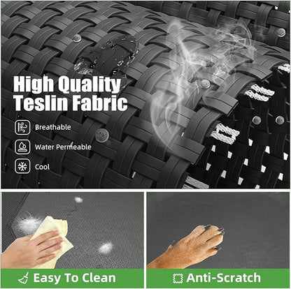 Simple Trending Raised Bed for Extra Large Dog, Waterproof XL Pet Cot, Breathable Big Bed Load 400lb, Black