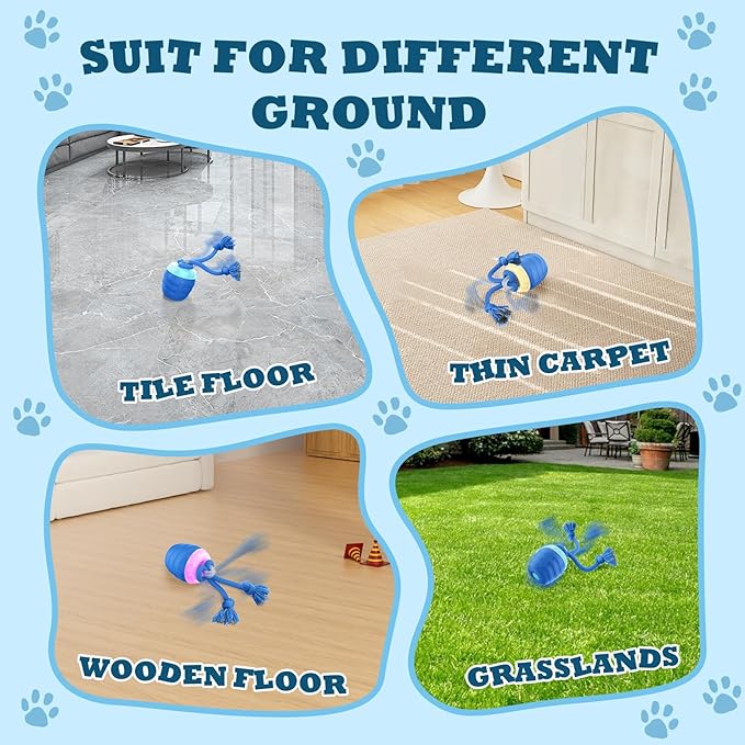 Interactive Dog Toys - 2025 Upgraded Motion Activated Balls for Medium/Large Dogs, Automatic Moving Dogs Toy Wicked Ball for Boredom, Interactive Dog Ball to Keep Them Busy(Blue)