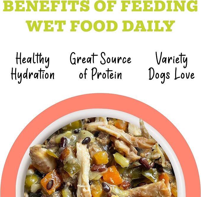 Weruva Awesome Bouncy Wet Dog Food, Chicken & Brown Rice with Veggies, 14oz Can (Pack of 10)