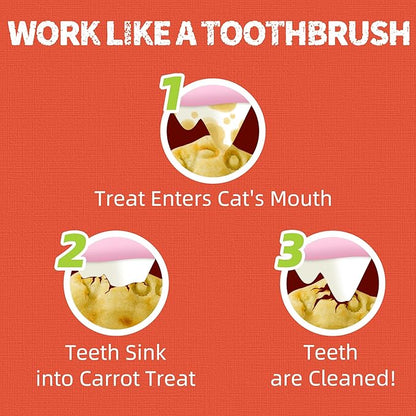 Just Try 16 OZ Carrot Cat Treats for Indoor Cats, Vitamin-Rich Natural Chicken Flavor Healthy Cat Snacks Training Biscuits Eye Health & Skin Support for Cats