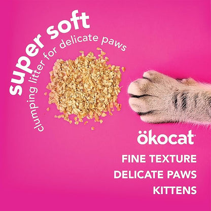 ökocat Super Soft Wood Clumping Cat Litter, Unscented, 10.6 pounds - Natural Ingredients, Stops Odor, Clumps Solid, 99% Dust Free, Great for All Cats, Sensitive Paws, Kittens