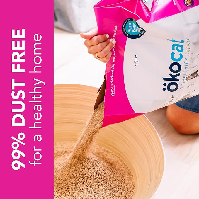 ökocat Super Soft Wood Clumping Cat Litter, Unscented, 10.6 pounds - Natural Ingredients, Stops Odor, Clumps Solid, 99% Dust Free, Great for All Cats, Sensitive Paws, Kittens