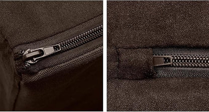 Furhaven Orthopedic Dog Bed for Large Dogs w/ Removable Bolsters & Washable Cover, For Dogs Up to 125 lbs - Plush & Suede Sofa - Espresso, Jumbo Plus/XXL